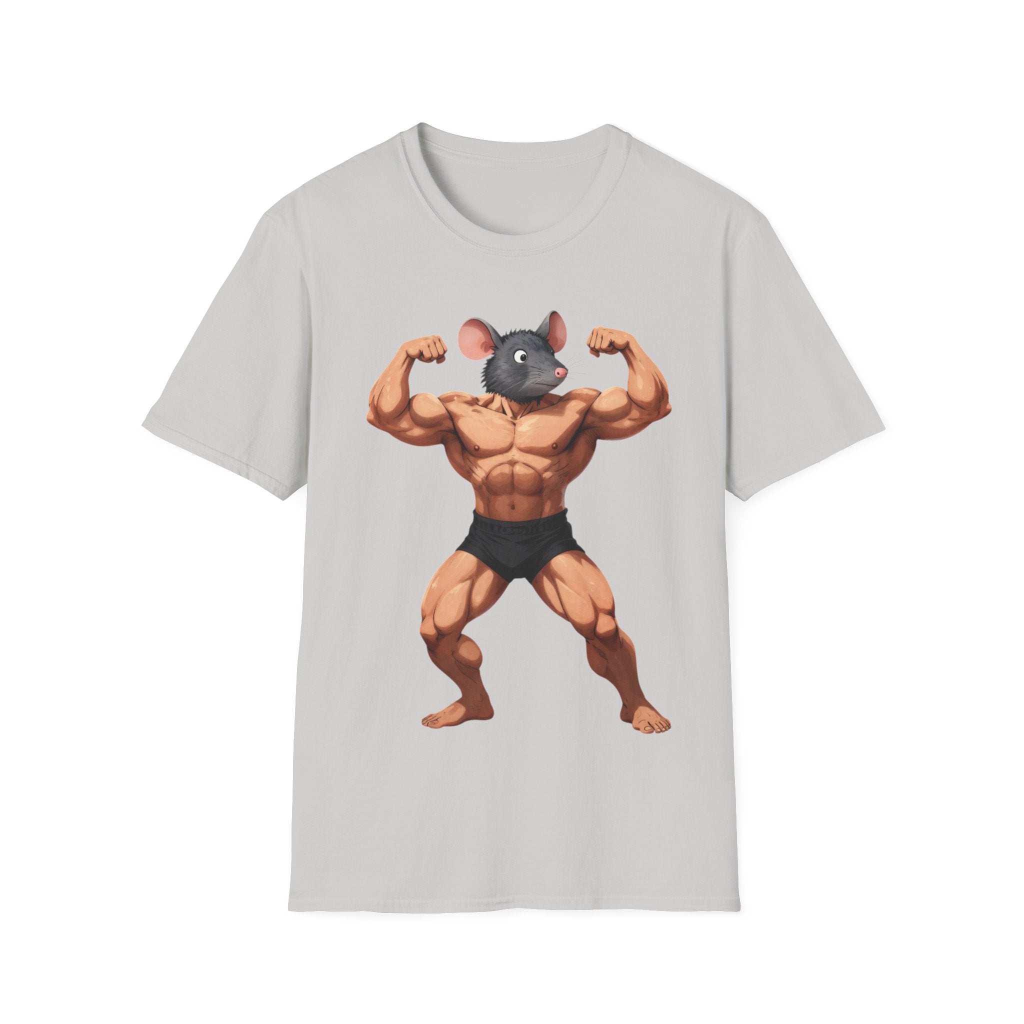 🔥🔥Muscle Rat T-Shirt — Funny Bodybuilder Mouse Fitness Tee🥵💪💪