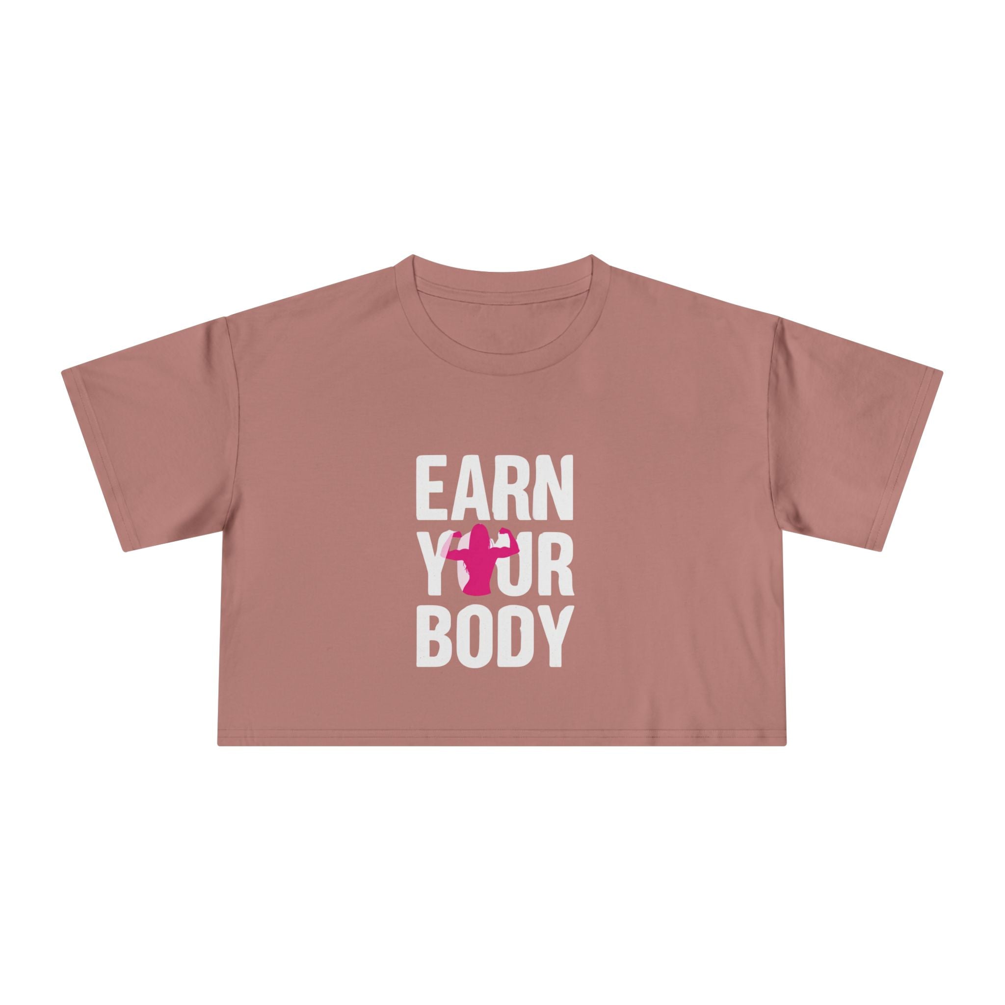 😍🔥Kronex Fit Earn Your Body Crop Tee – Women's Fitness Graphic Top💪👑
