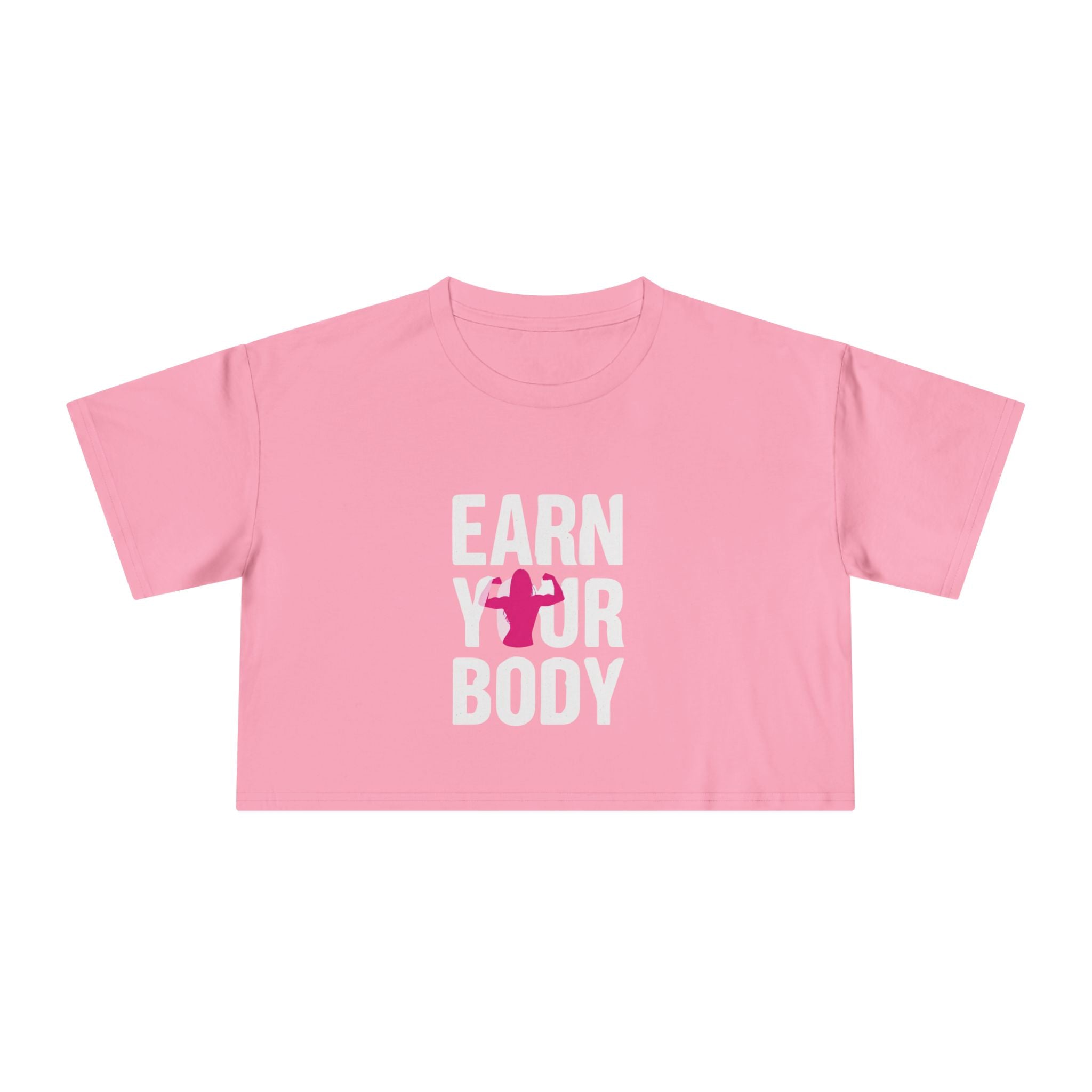 😍🔥Kronex Fit Earn Your Body Crop Tee – Women's Fitness Graphic Top💪👑