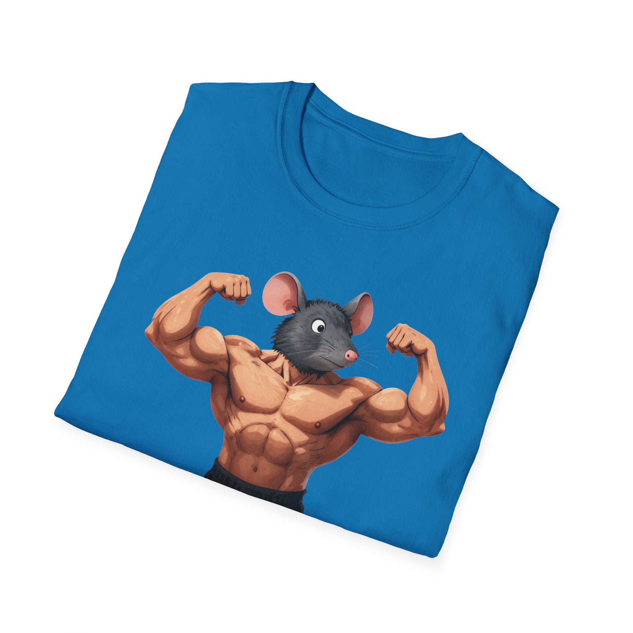 🔥🔥Muscle Rat T-Shirt — Funny Bodybuilder Mouse Fitness Tee🥵💪💪
