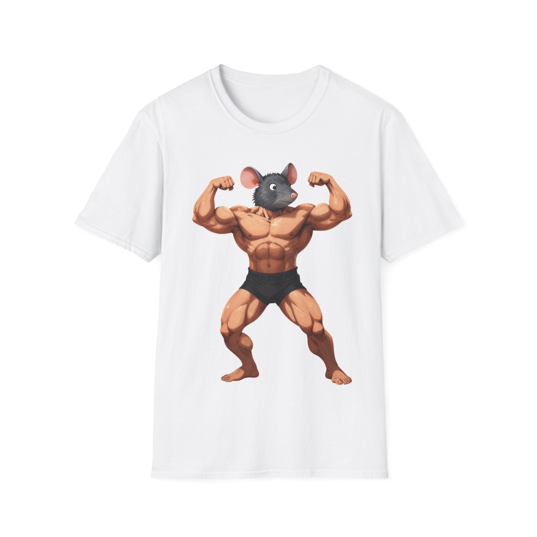 🔥🔥Muscle Rat T-Shirt — Funny Bodybuilder Mouse Fitness Tee🥵💪💪