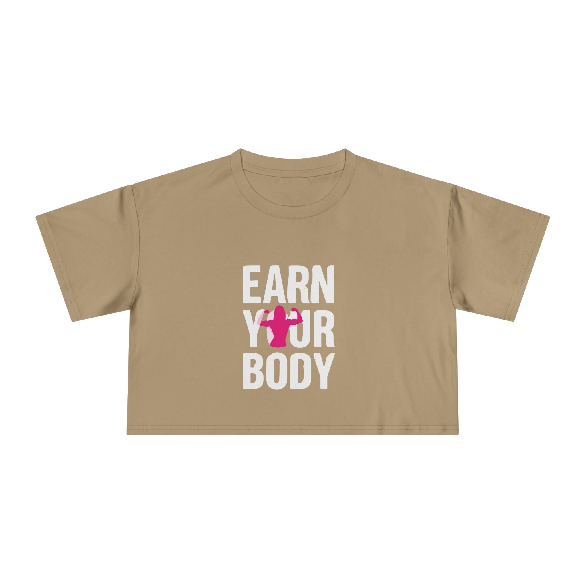 😍🔥Kronex Fit Earn Your Body Crop Tee – Women's Fitness Graphic Top💪👑