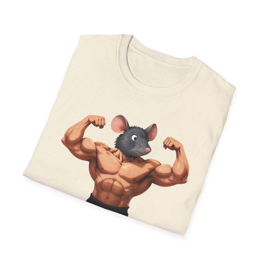 🔥🔥Muscle Rat T-Shirt — Funny Bodybuilder Mouse Fitness Tee🥵💪💪