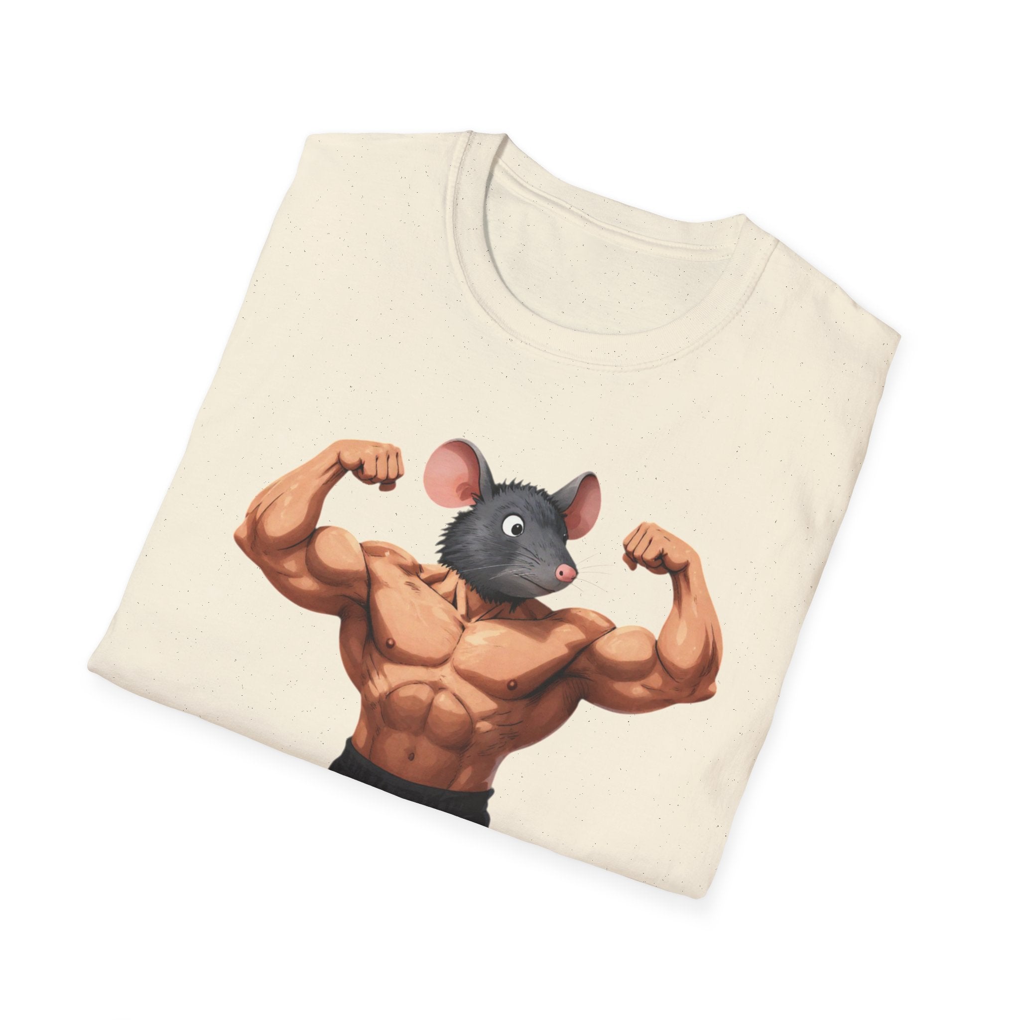 🔥🔥Muscle Rat T-Shirt — Funny Bodybuilder Mouse Fitness Tee🥵💪💪