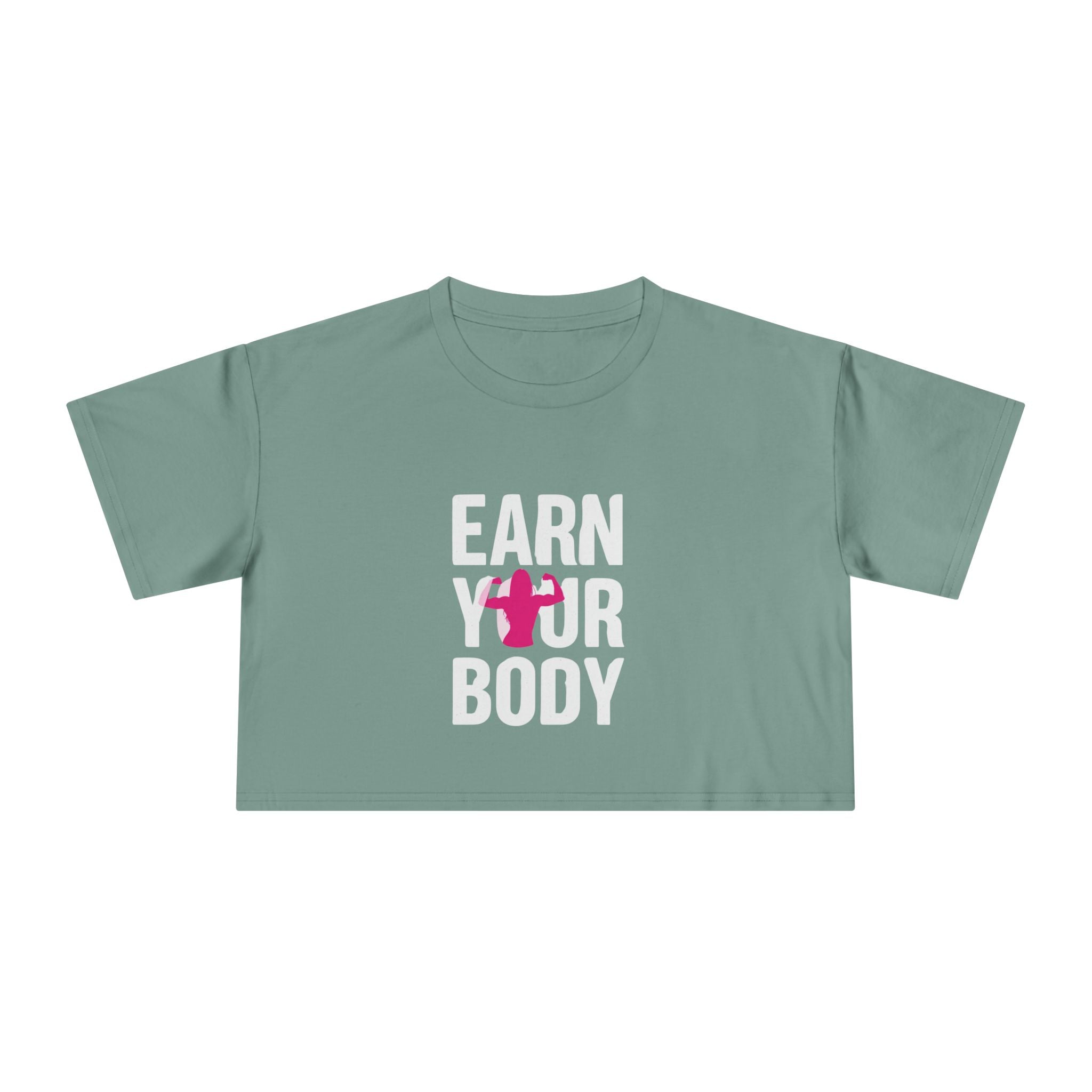 😍🔥Kronex Fit Earn Your Body Crop Tee – Women's Fitness Graphic Top💪👑