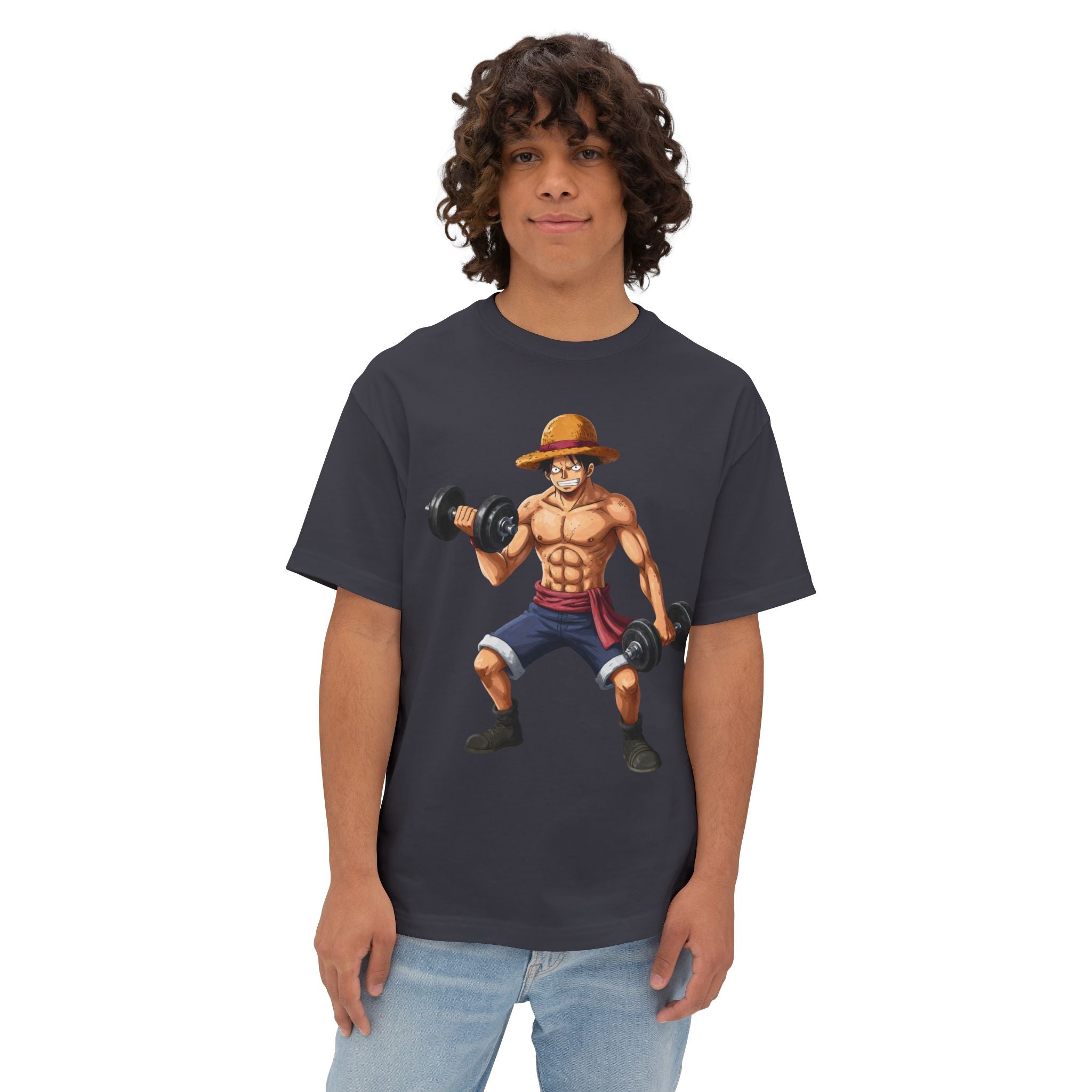 🔥No Mercy Just Muscle Tee — Straw Hat Lifter Graphic T-Shirt🔥