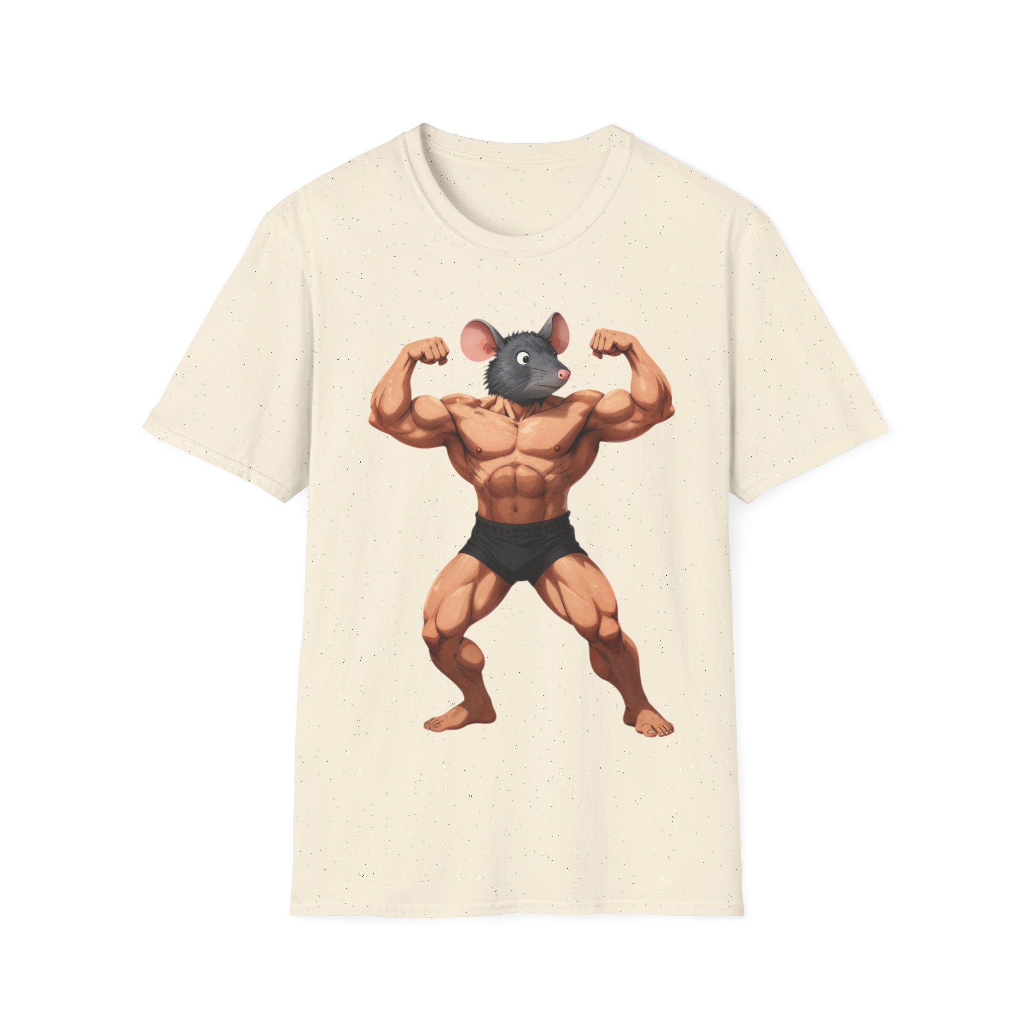 🔥🔥Muscle Rat T-Shirt — Funny Bodybuilder Mouse Fitness Tee🥵💪💪