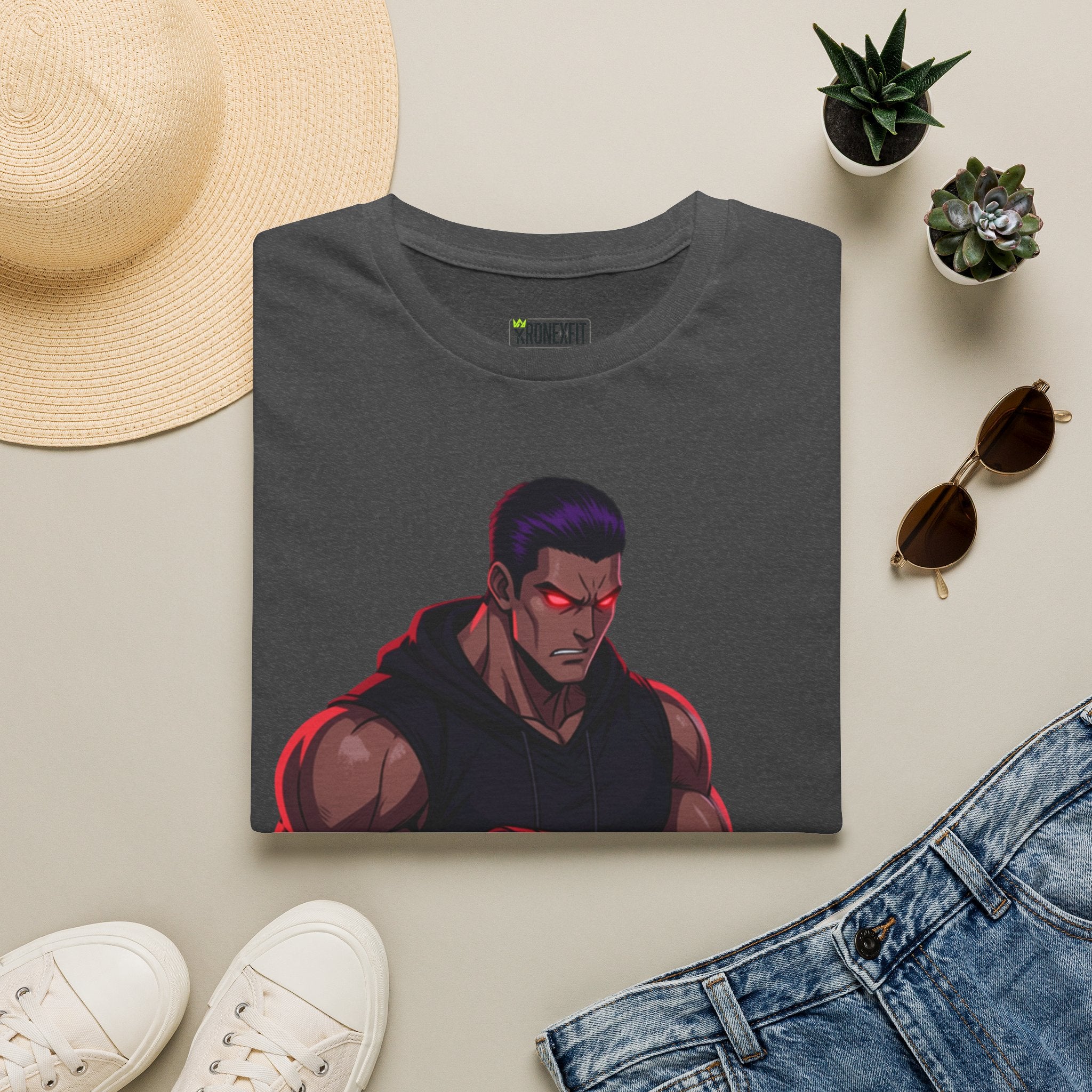 🥵💪💯Beast Mode Anime Gym Tee – Dark Warrior Muscle Shirt💯🔥