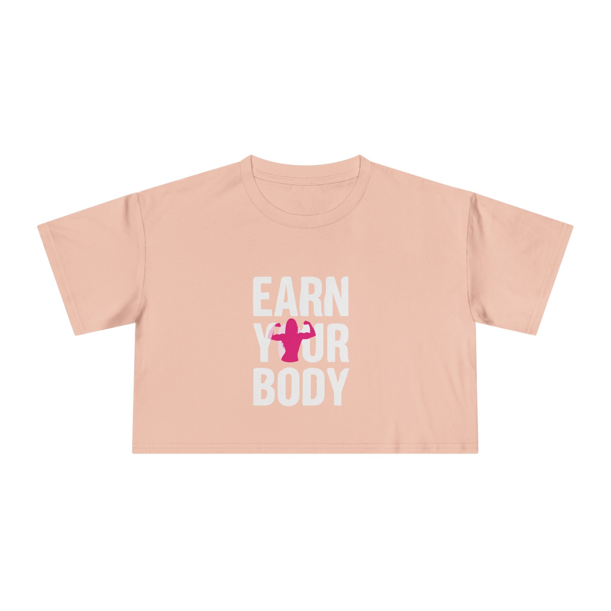 😍🔥Kronex Fit Earn Your Body Crop Tee – Women's Fitness Graphic Top💪👑