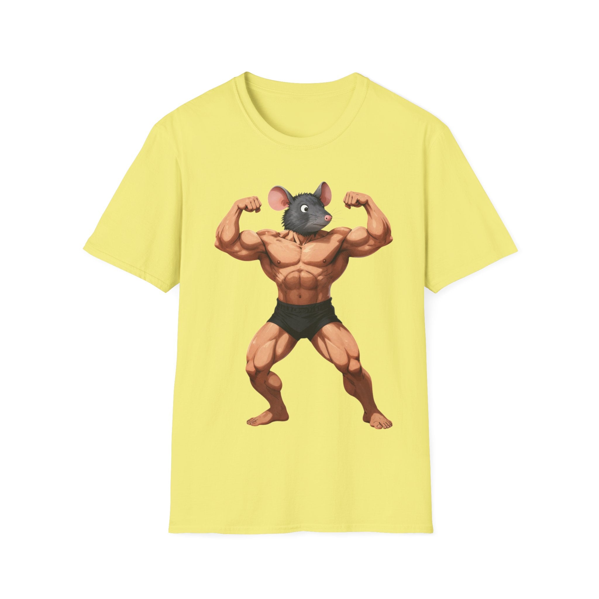 🔥🔥Muscle Rat T-Shirt — Funny Bodybuilder Mouse Fitness Tee🥵💪💪