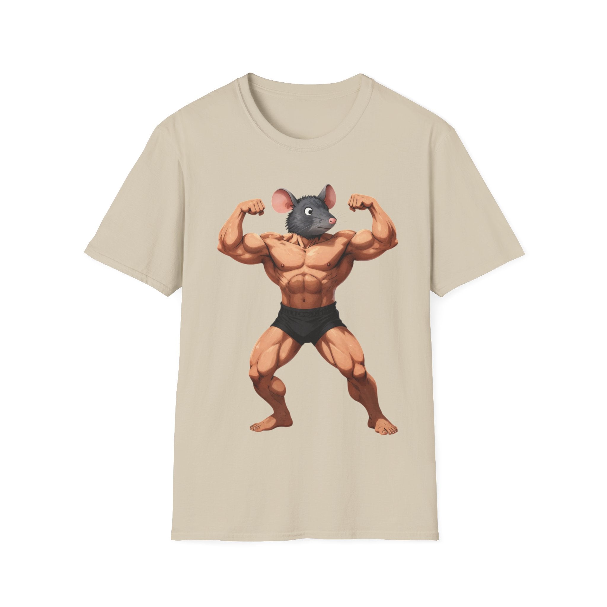 🔥🔥Muscle Rat T-Shirt — Funny Bodybuilder Mouse Fitness Tee🥵💪💪