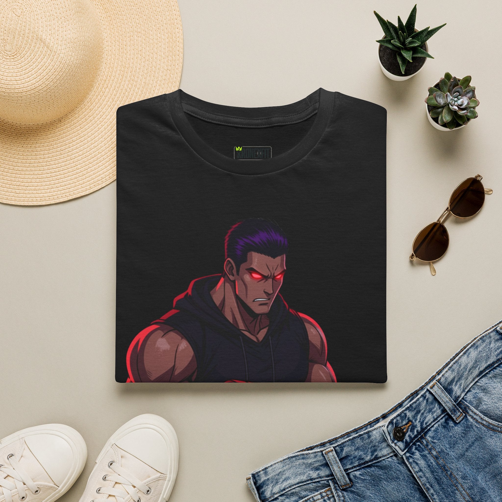 🥵💪💯Beast Mode Anime Gym Tee – Dark Warrior Muscle Shirt💯🔥