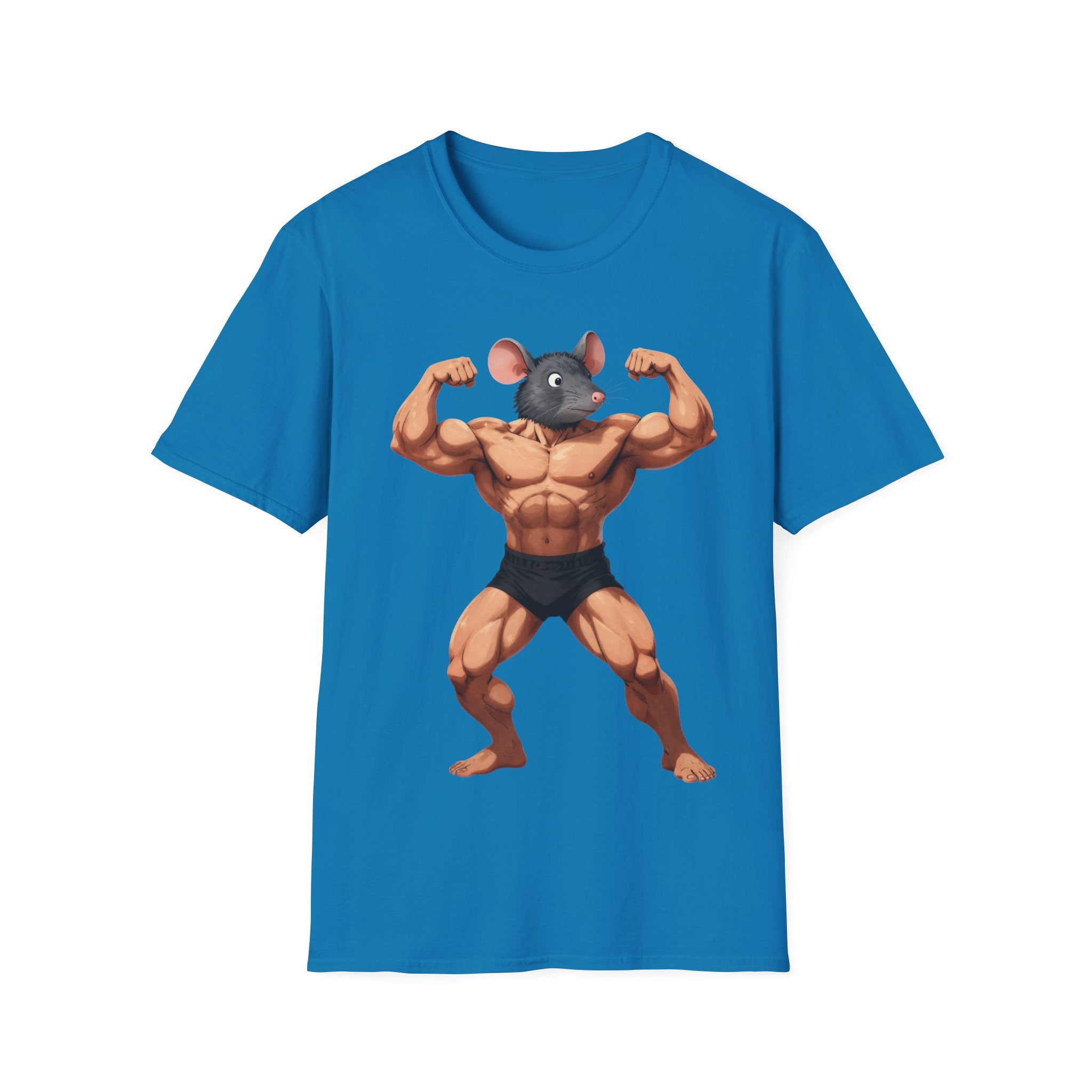 🔥🔥Muscle Rat T-Shirt — Funny Bodybuilder Mouse Fitness Tee🥵💪💪