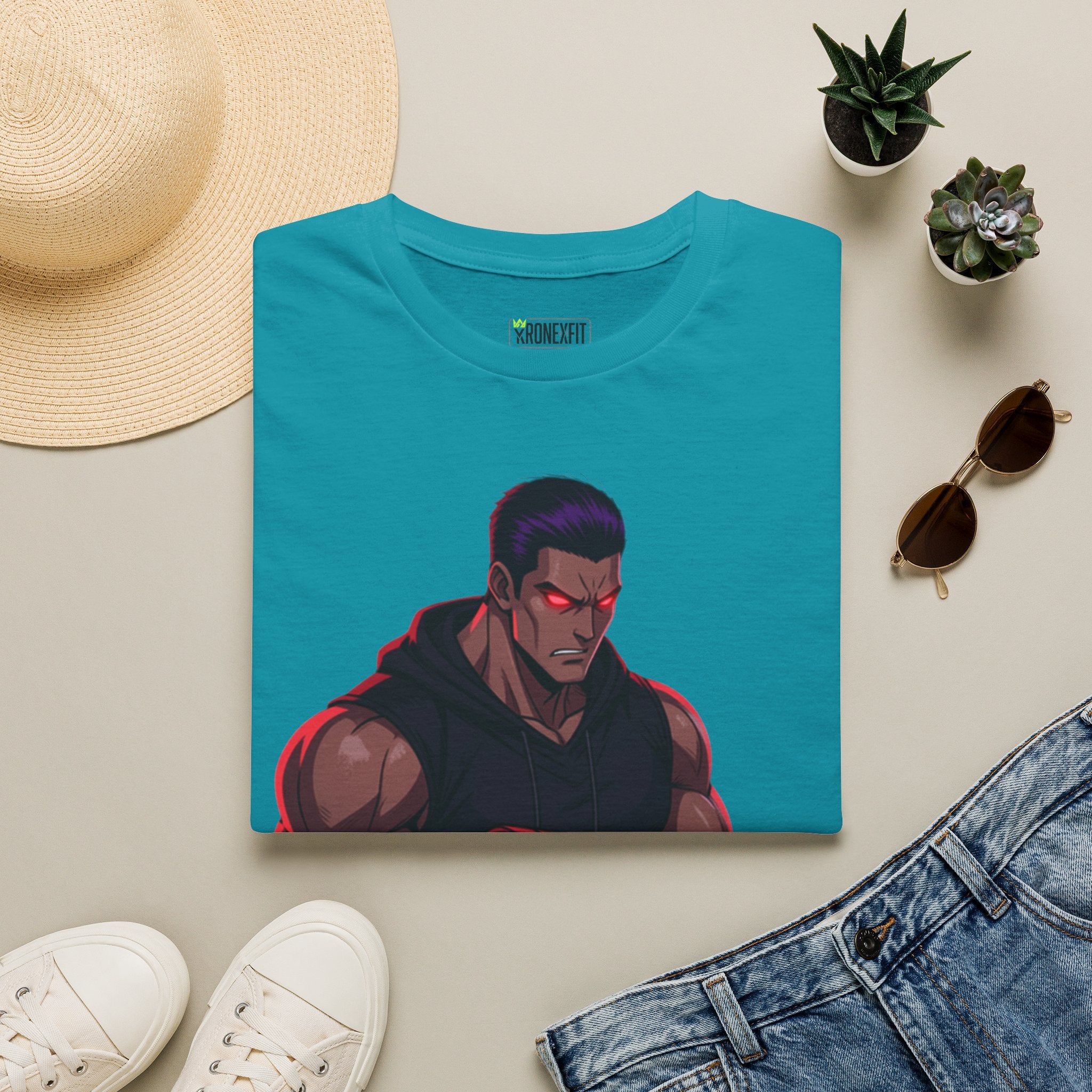 🥵💪💯Beast Mode Anime Gym Tee – Dark Warrior Muscle Shirt💯🔥
