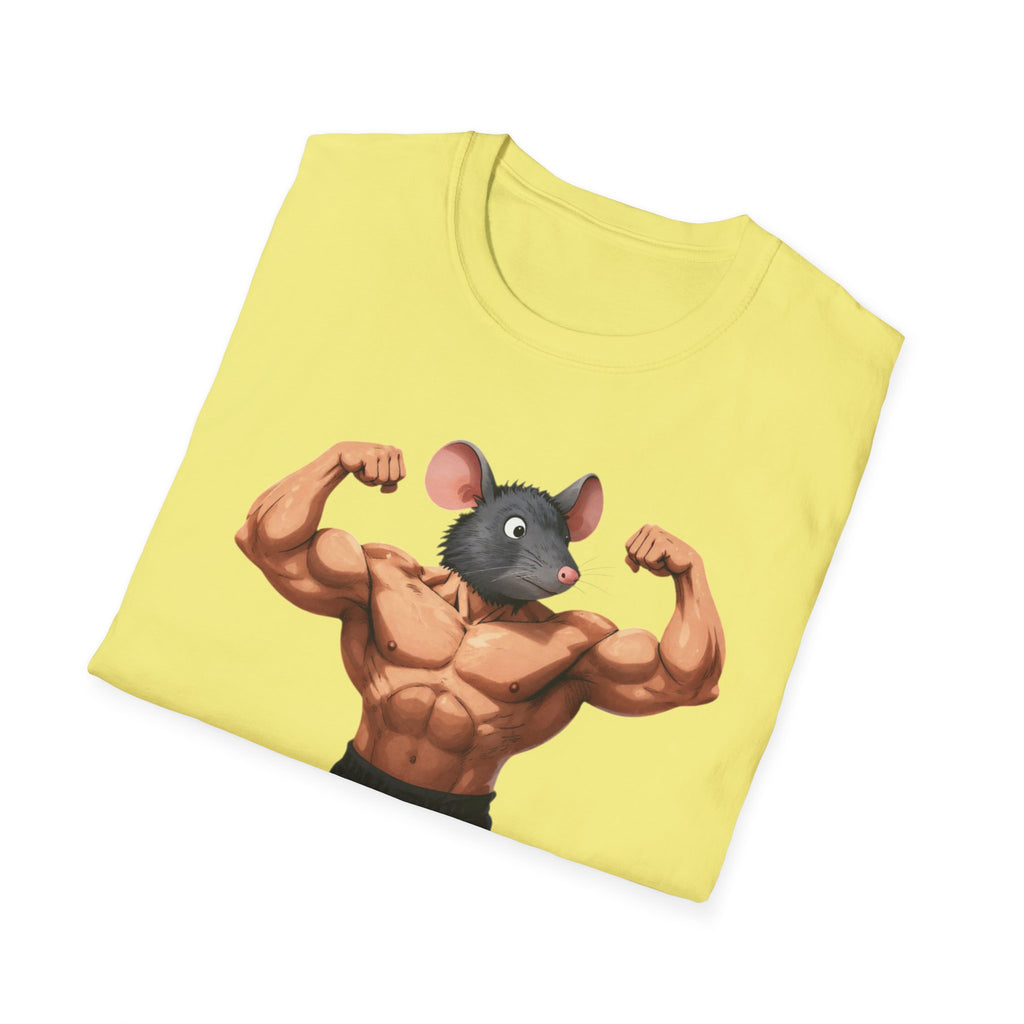 🔥🔥Muscle Rat T-Shirt — Funny Bodybuilder Mouse Fitness Tee🥵💪💪