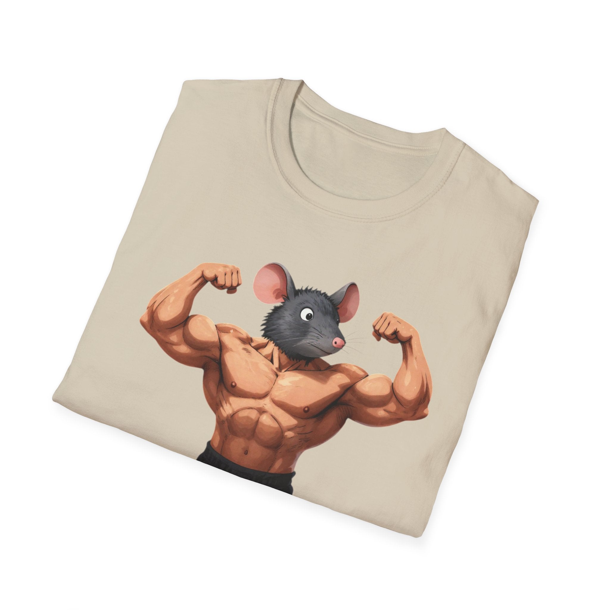 🔥🔥Muscle Rat T-Shirt — Funny Bodybuilder Mouse Fitness Tee🥵💪💪
