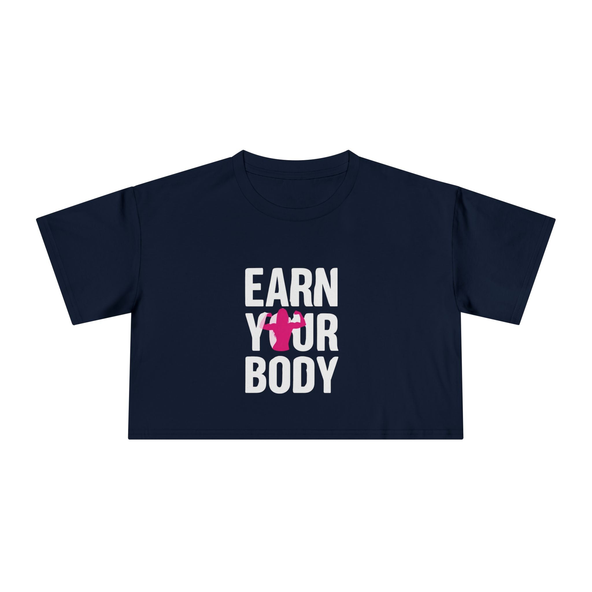 😍🔥Kronex Fit Earn Your Body Crop Tee – Women's Fitness Graphic Top💪👑