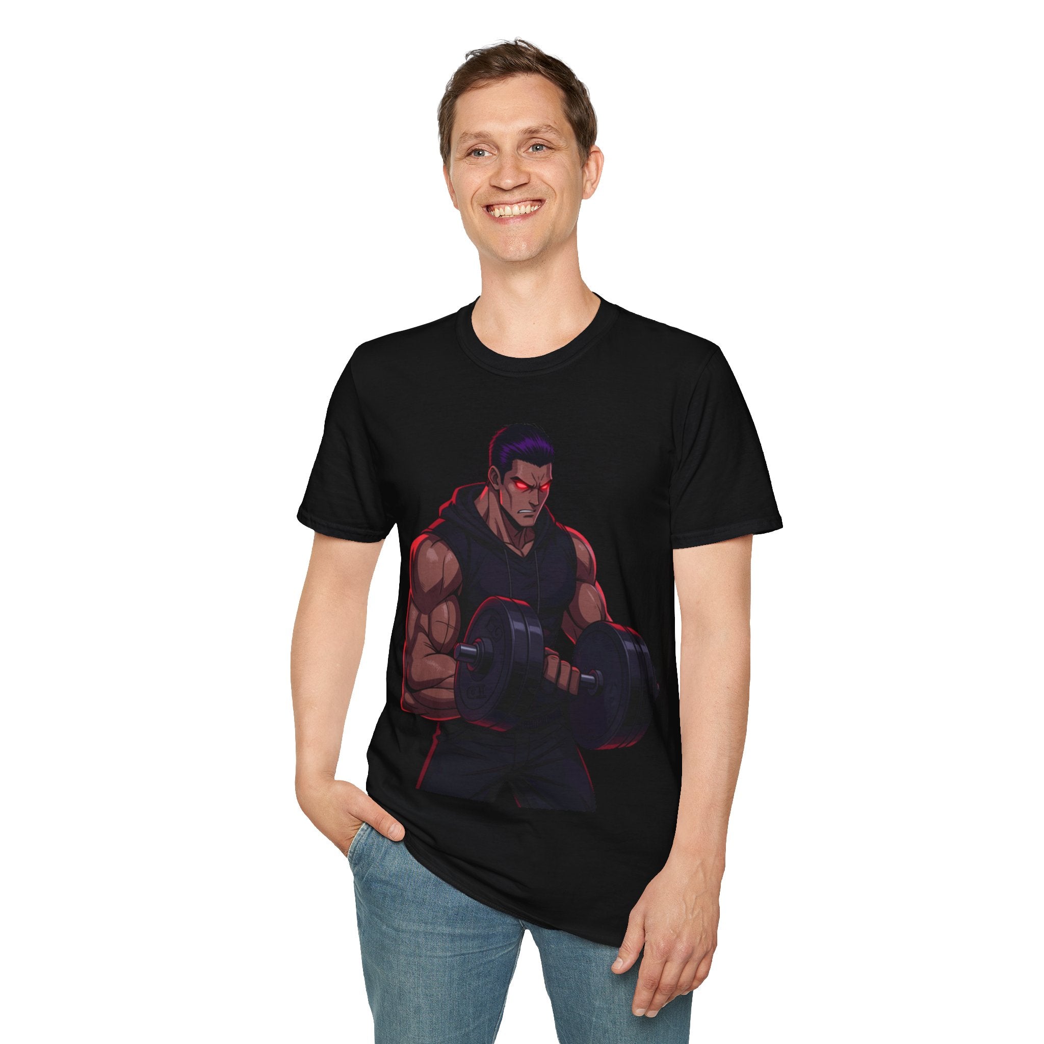 🥵💪💯Beast Mode Anime Gym Tee – Dark Warrior Muscle Shirt💯🔥