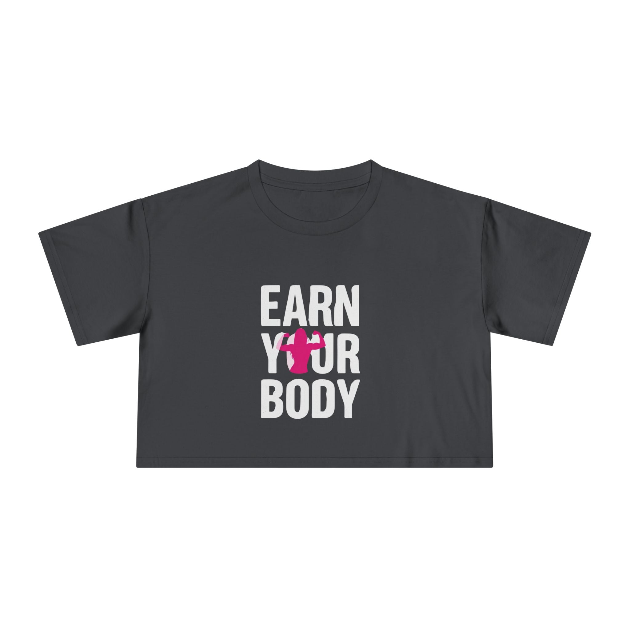 😍🔥Kronex Fit Earn Your Body Crop Tee – Women's Fitness Graphic Top💪👑