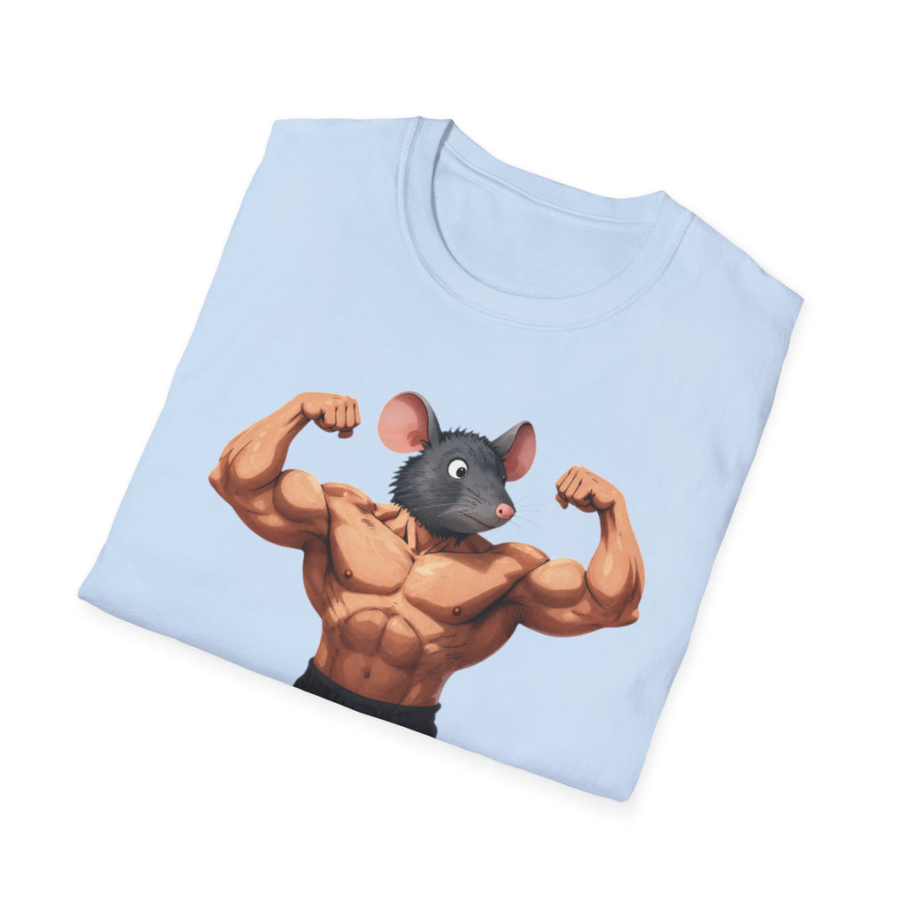 🔥🔥Muscle Rat T-Shirt — Funny Bodybuilder Mouse Fitness Tee🥵💪💪
