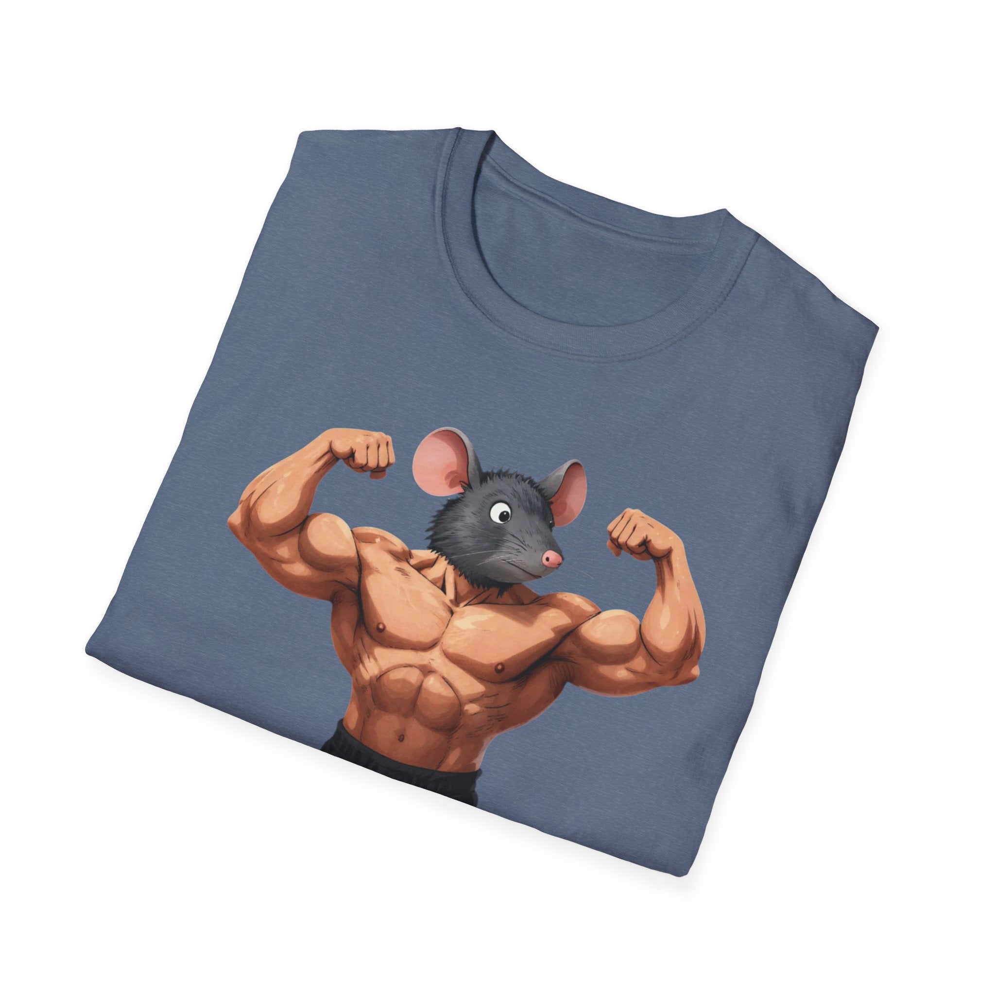 🔥🔥Muscle Rat T-Shirt — Funny Bodybuilder Mouse Fitness Tee🥵💪💪