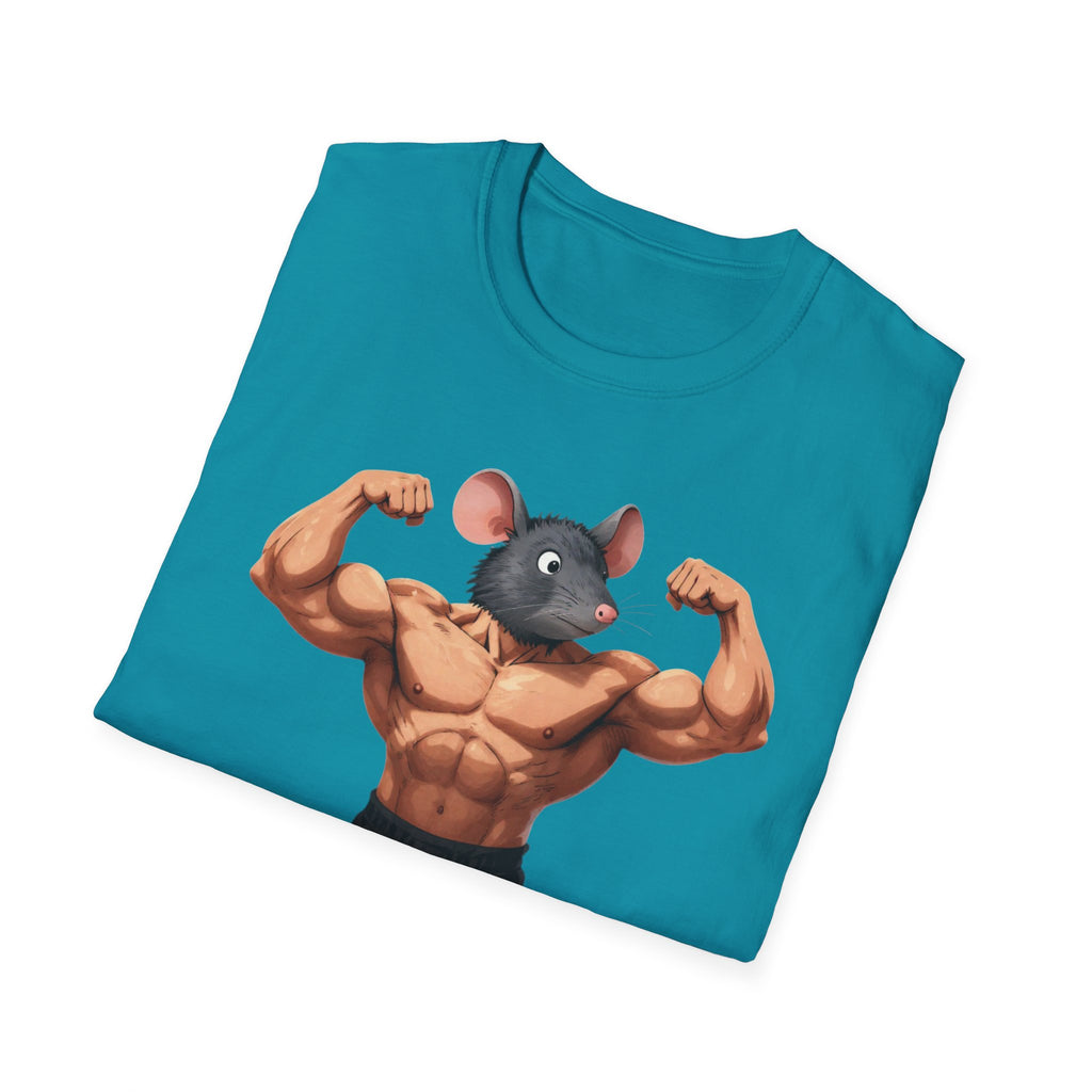 🔥🔥Muscle Rat T-Shirt — Funny Bodybuilder Mouse Fitness Tee🥵💪💪