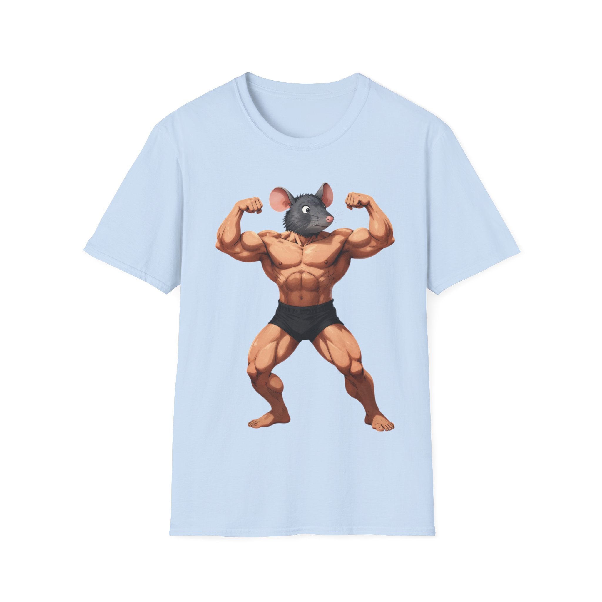 🔥🔥Muscle Rat T-Shirt — Funny Bodybuilder Mouse Fitness Tee🥵💪💪
