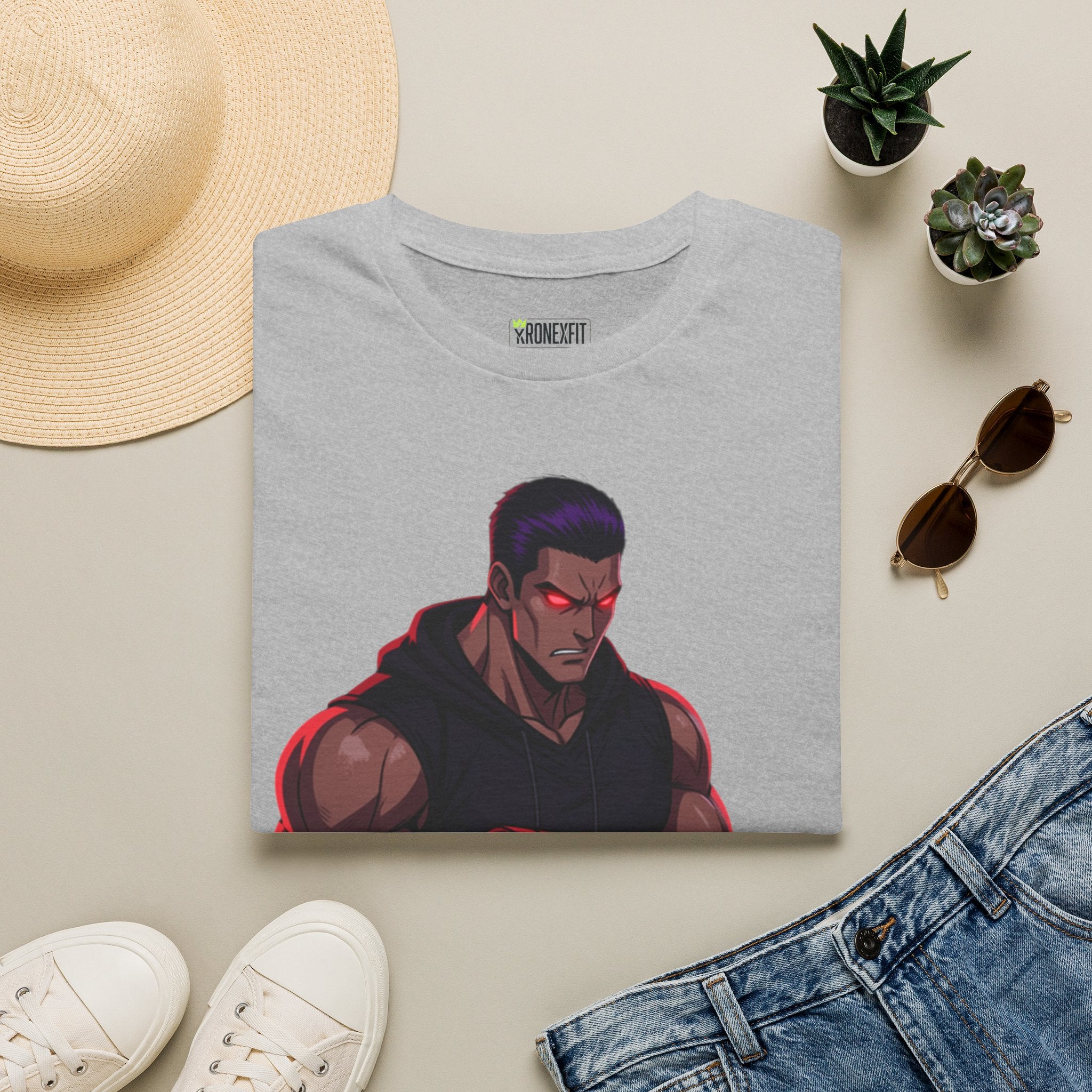 🥵💪💯Beast Mode Anime Gym Tee – Dark Warrior Muscle Shirt💯🔥