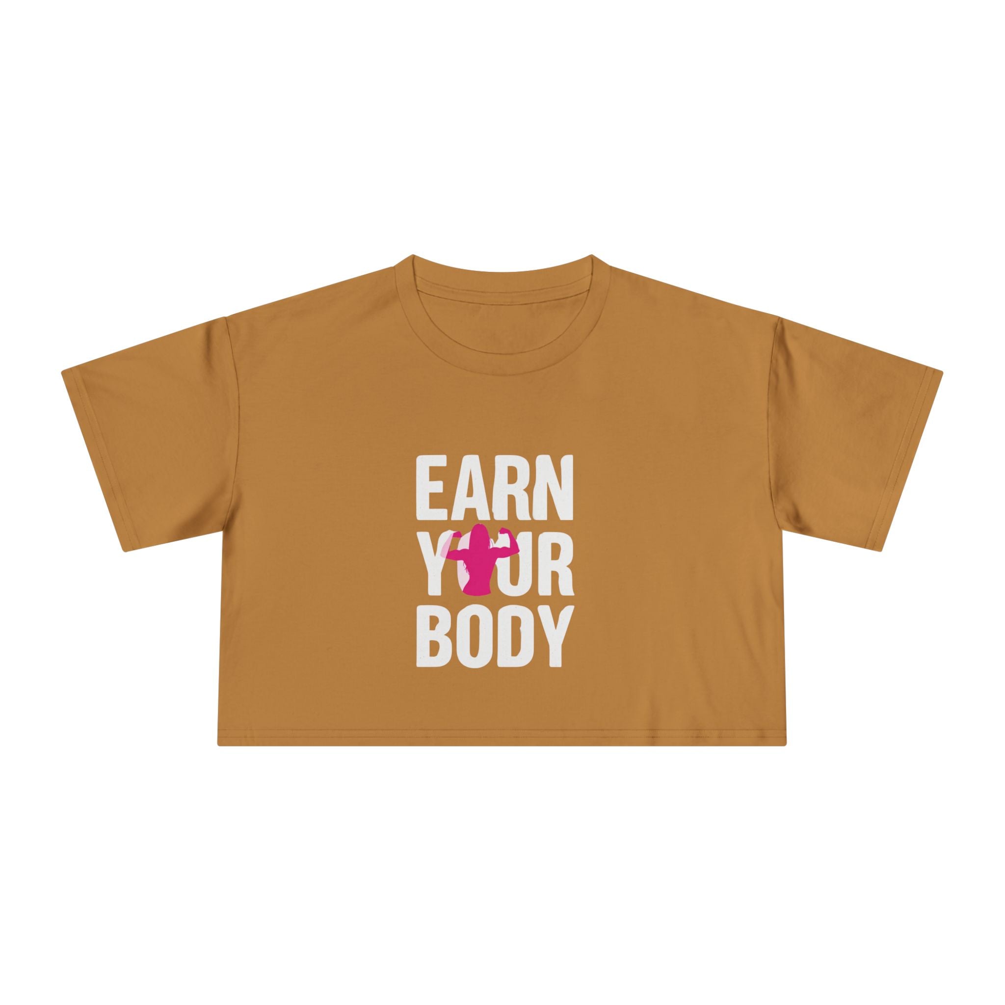 😍🔥Kronex Fit Earn Your Body Crop Tee – Women's Fitness Graphic Top💪👑