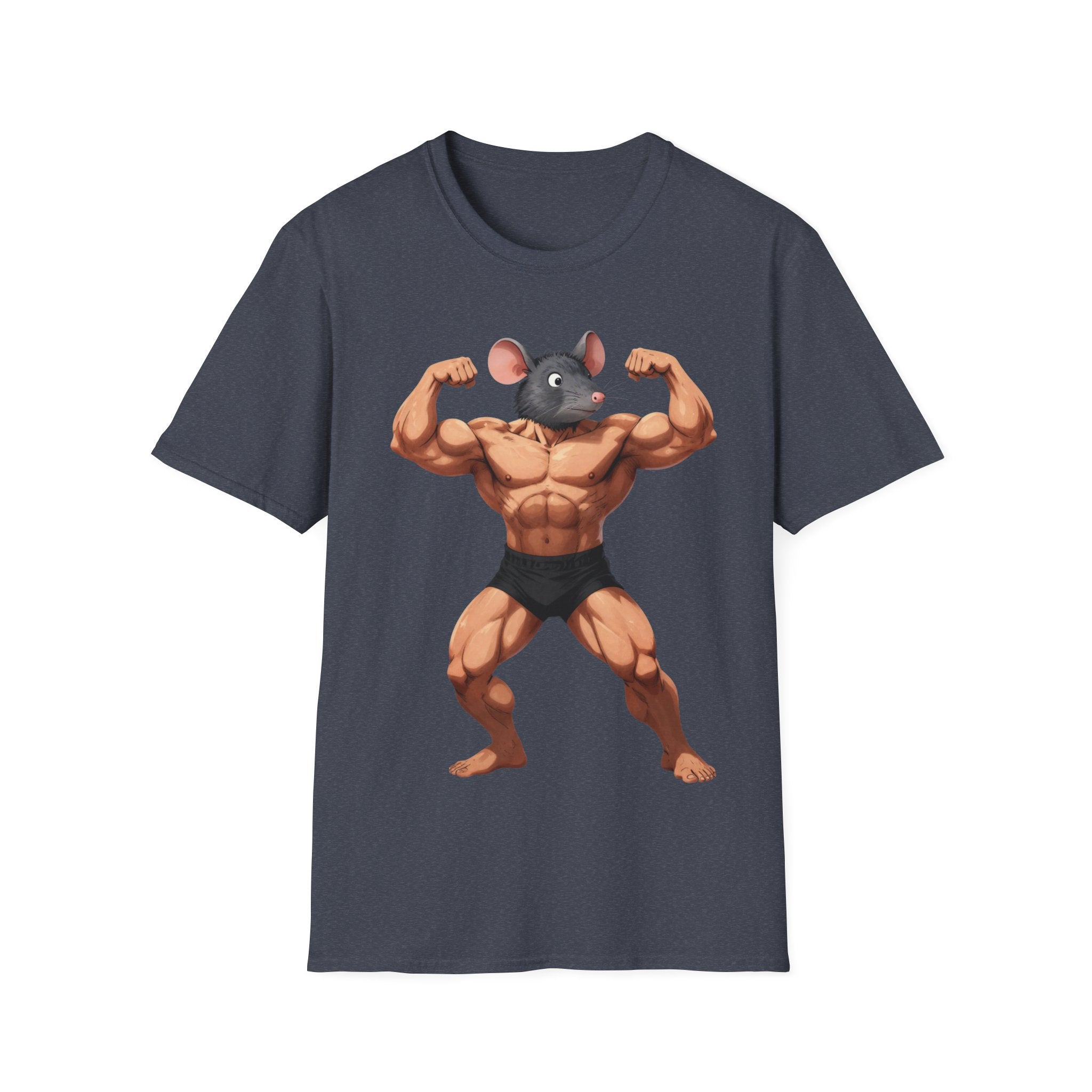 🔥🔥Muscle Rat T-Shirt — Funny Bodybuilder Mouse Fitness Tee🥵💪💪