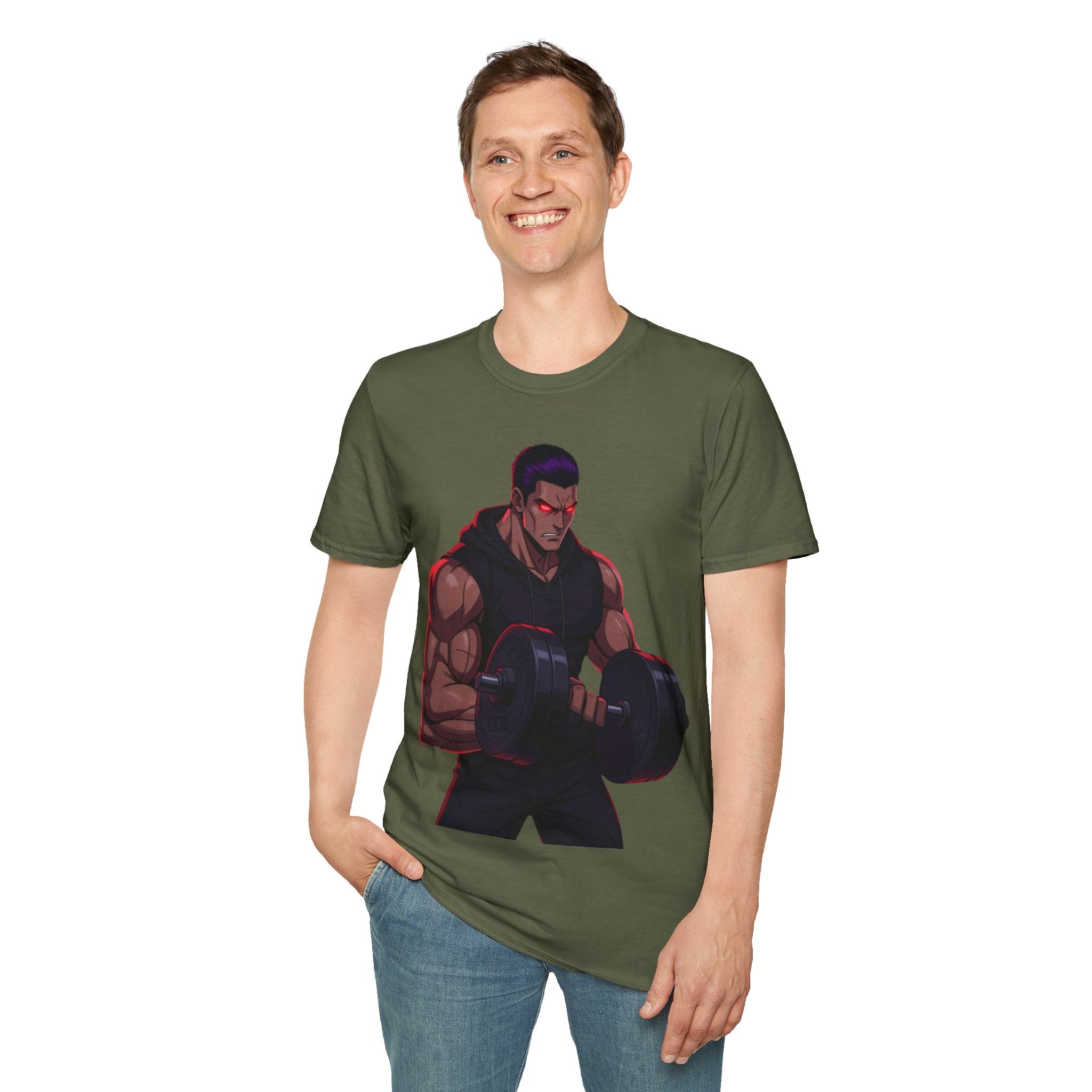 🥵💪💯Beast Mode Anime Gym Tee – Dark Warrior Muscle Shirt💯🔥