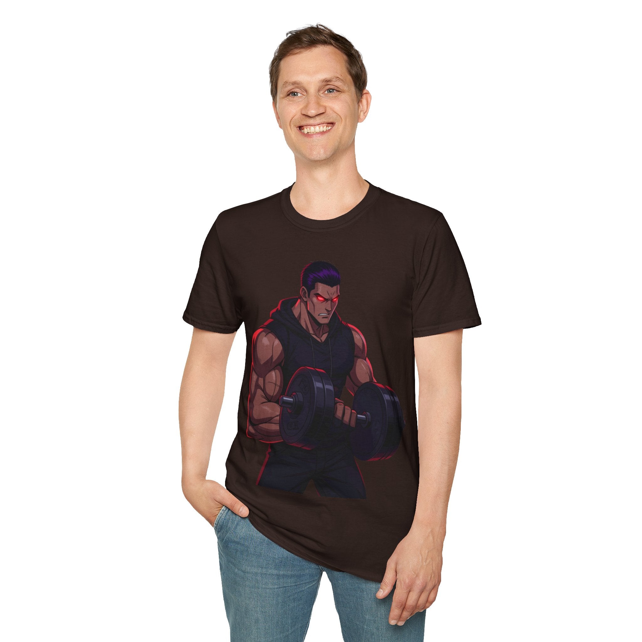 🥵💪💯Beast Mode Anime Gym Tee – Dark Warrior Muscle Shirt💯🔥