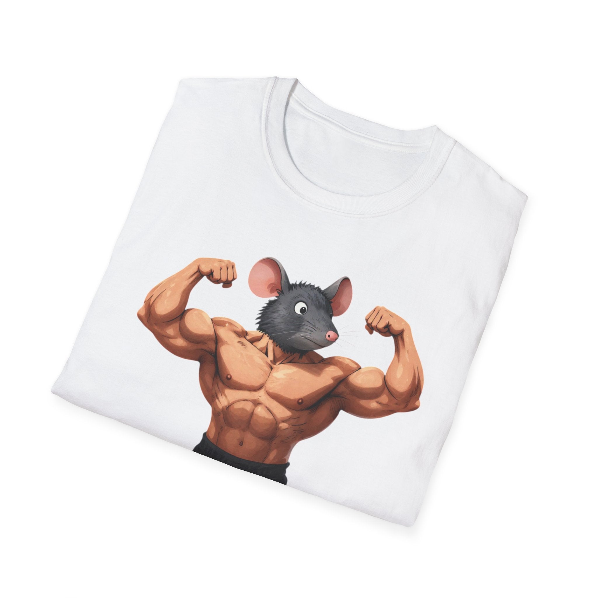 🔥🔥Muscle Rat T-Shirt — Funny Bodybuilder Mouse Fitness Tee🥵💪💪