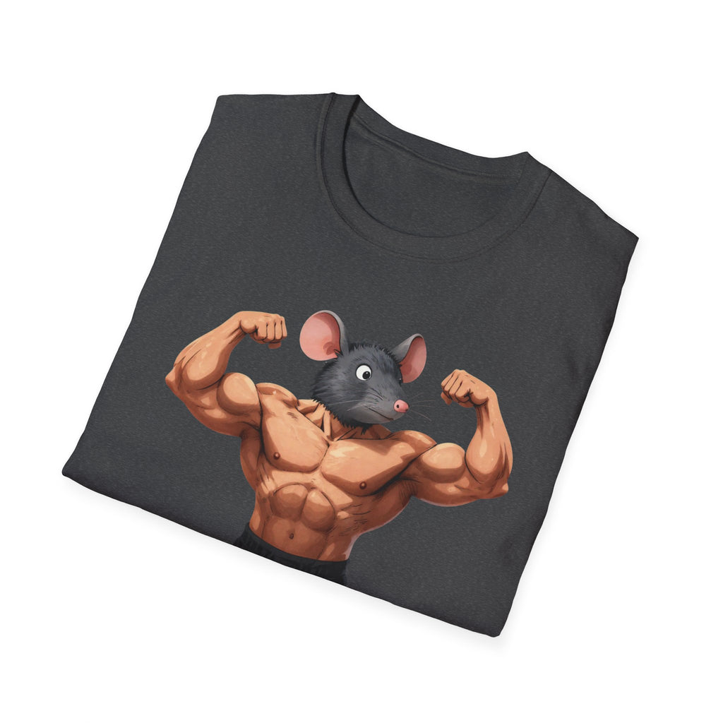 🔥🔥Muscle Rat T-Shirt — Funny Bodybuilder Mouse Fitness Tee🥵💪💪