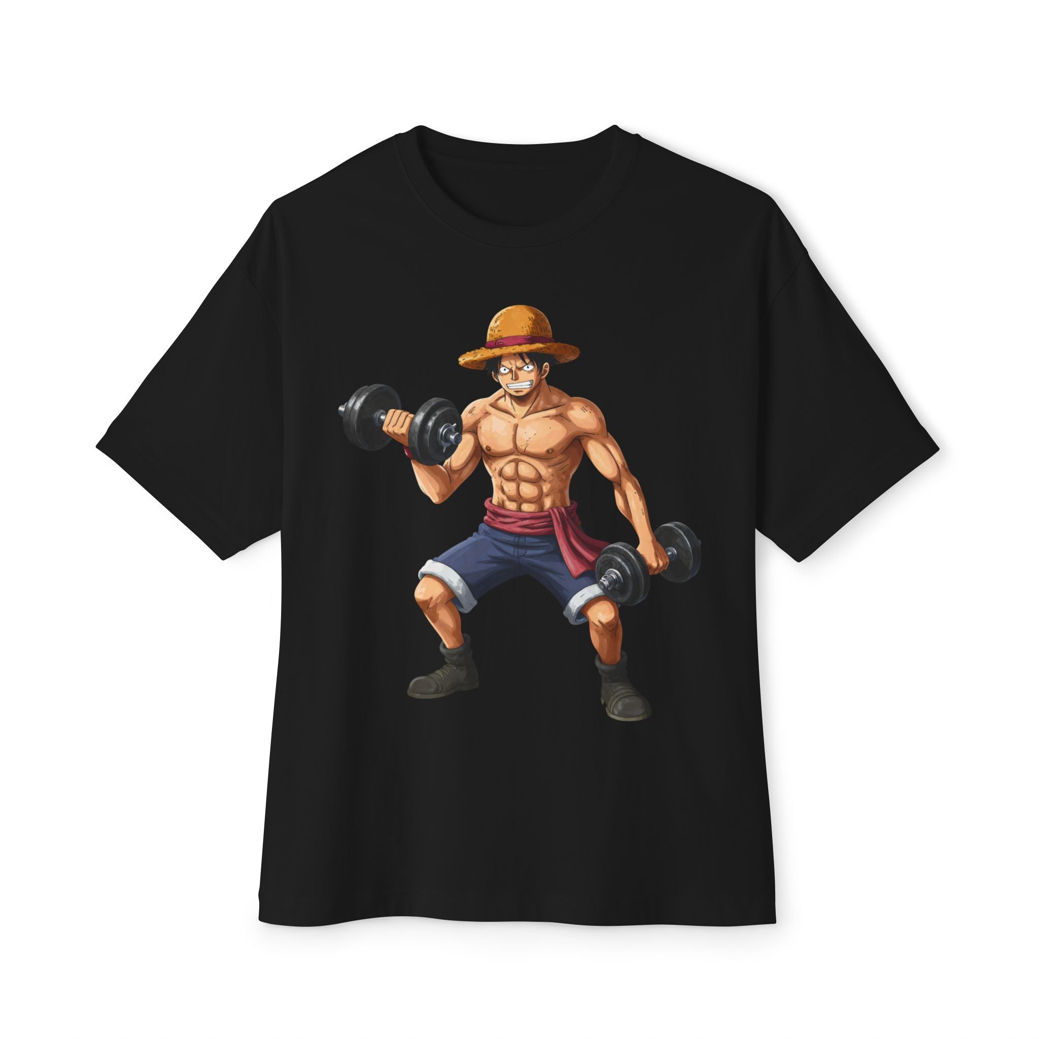 🔥No Mercy Just Muscle Tee — Straw Hat Lifter Graphic T-Shirt🔥
